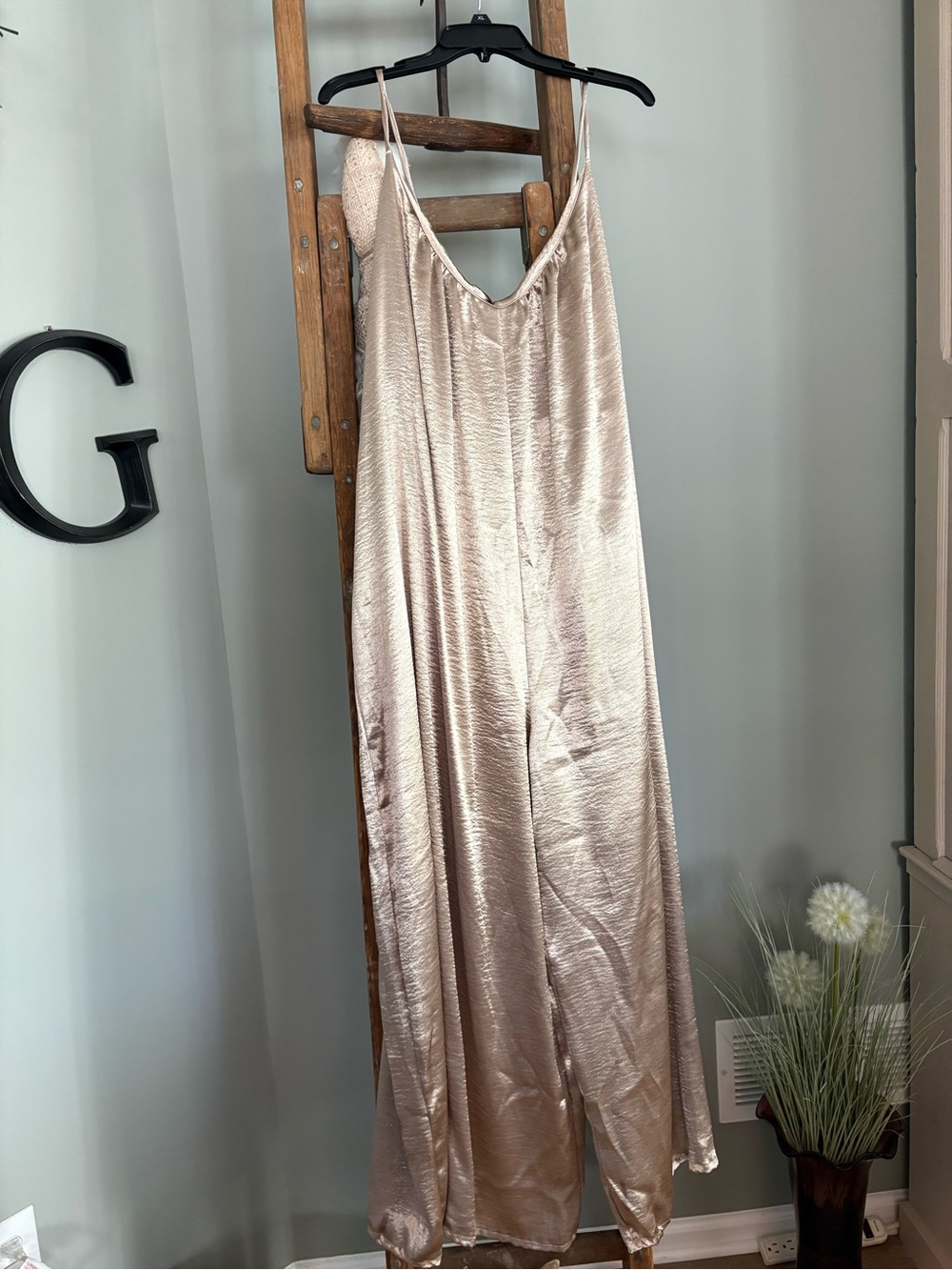 Karen T design, champagne, color jumpsuit size 3X NWOT